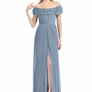 Azazie Dusty Blue Mia Bridesmaids Dress Size 6